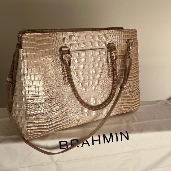 BRAHMIN Melbourne Collection Contour Finley Carryall Satchel Tote Bag - (EUC) - Picture 3 of 11